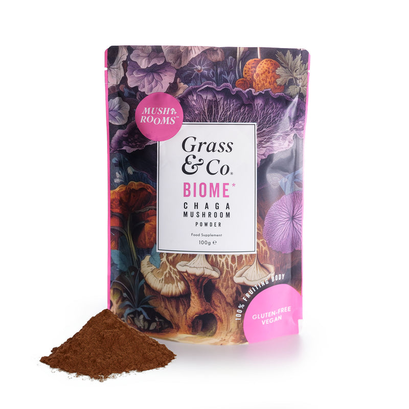 BIOME - Chaga Mushroom Powder with Turmeric + Ginger for Gut Health - Grass & Co.
