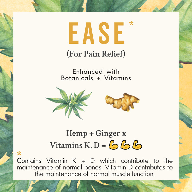 EASE 400mg Cold-Pressed Hemp CBD Gummies with Ginger for Aches and Pains - Grass & Co.